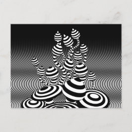 Briefkaart Magische paddenstoelen met optische geo