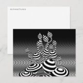 Briefkaart Magische paddenstoelen met optische geo (Voorkant / Achterkant)