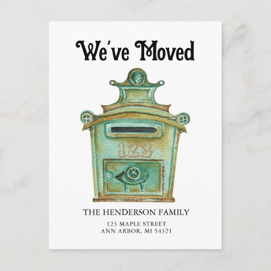 Briefkaart  mailbox Moving Announcement (Voorkant)