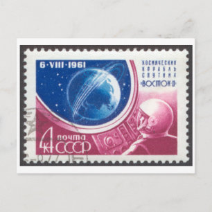 Briefkaart Maj Titov Vostok 2 4K Russische Stempel