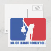BRIEFKAART - MAJOR LEAGUE ROCK'N'ROLL (Voorkant / Achterkant)