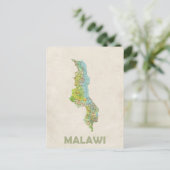 Briefkaart Malawi-kaart (Staand voorkant)