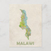 Briefkaart Malawi-kaart (Voorkant)