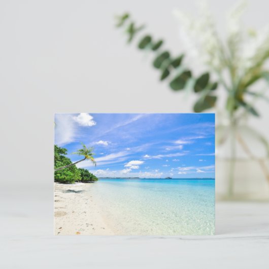 briefkaart Maldiven strandplaats (Staand voorkant)