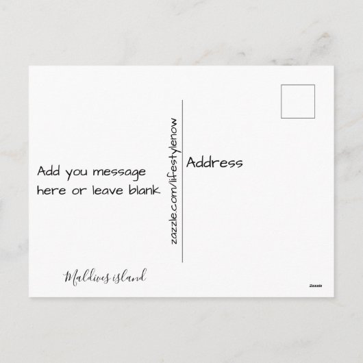 Briefkaart - Malediven (Achterkant)