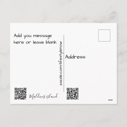 Briefkaart - Malediven (Achterkant)