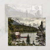 Briefkaart Maligne Lake Boat Shed Jasper Natn'l Pa (Voorkant / Achterkant)