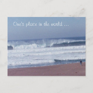 Briefkaart - Man en golven