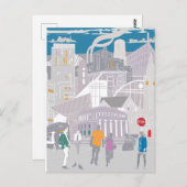 Briefkaart Manchester Illustratie Artwork (Voorkant / Achterkant)