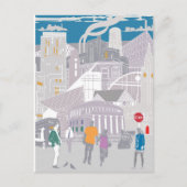 Briefkaart Manchester Illustratie Artwork (Voorkant)