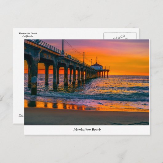 Briefkaart Manhattan Beach Pier (Voorkant / Achterkant)