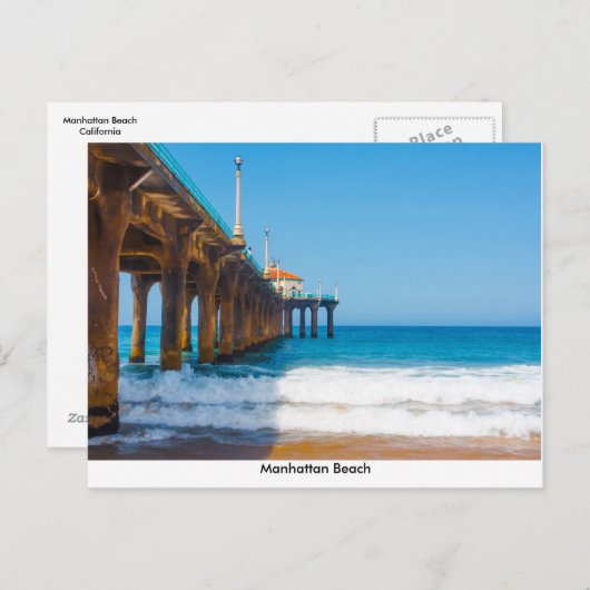 Briefkaart Manhattan Beach Pier (Voorkant / Achterkant)