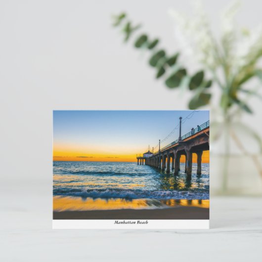 Briefkaart Manhattan Beach Pier (Staand voorkant)