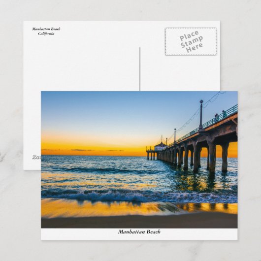 Briefkaart Manhattan Beach Pier (Voorkant / Achterkant)