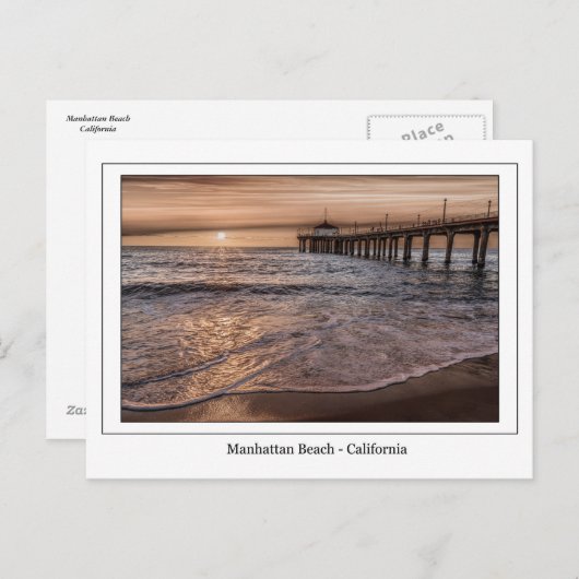 Briefkaart Manhattan Beach Pier (Voorkant / Achterkant)