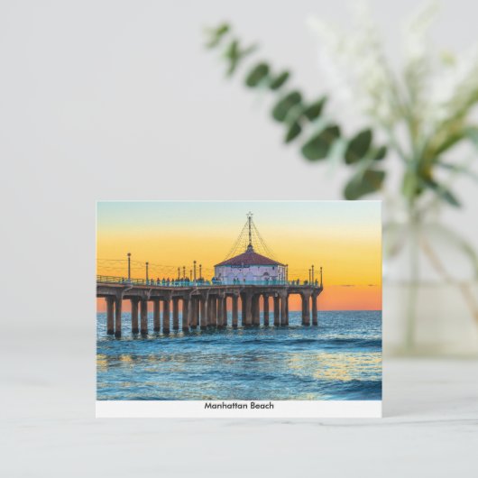 Briefkaart Manhattan Beach Pier (Staand voorkant)