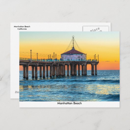 Briefkaart Manhattan Beach Pier (Voorkant / Achterkant)