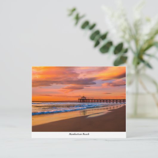 Briefkaart Manhattan Beach Pier (Staand voorkant)