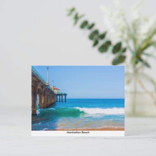 Briefkaart Manhattan Beach Pier (Staand voorkant)