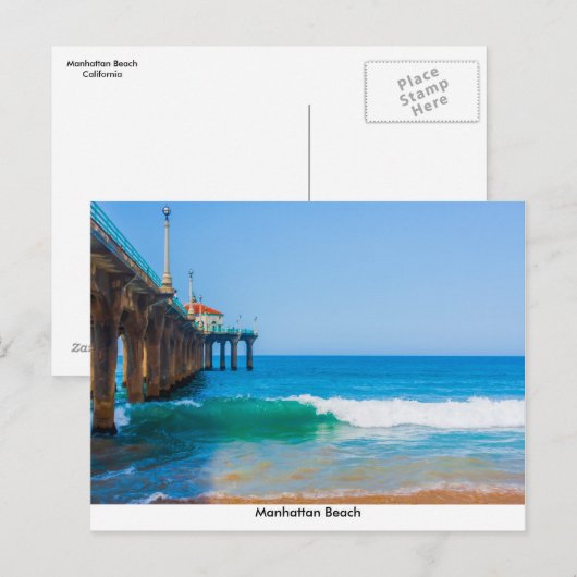 Briefkaart Manhattan Beach Pier (Voorkant / Achterkant)