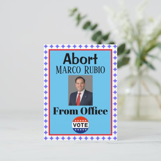 Briefkaart Marco Rubio afbreken (Staand voorkant)