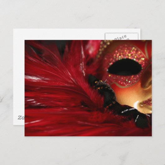 Briefkaart Mardi Gras Mask (Voorkant / Achterkant)