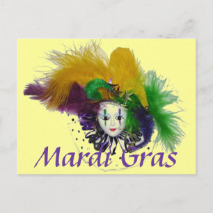 Briefkaart Mardi Gras Mask