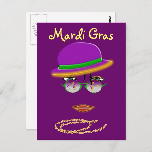 Briefkaart Mardi Gras Partij New Orleans LA (Voorkant / Achterkant)