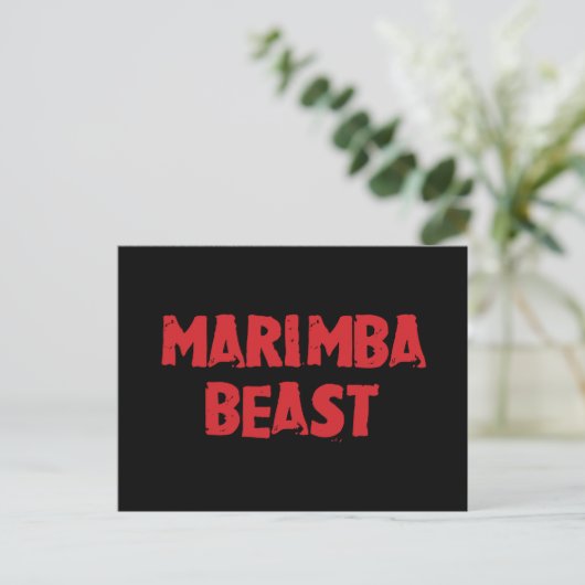 Briefkaart Marimba Beast (Staand voorkant)