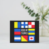 Briefkaart maritieme vlaggen - pas aan! (Staand voorkant)