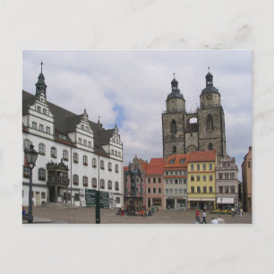 Briefkaart Marketplace in Wittenberg, Duitsland