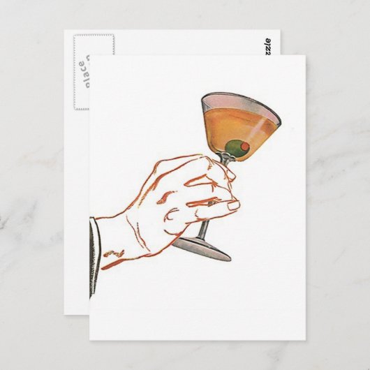 Briefkaart Martini Bar Party Invitation PC (Voorkant / Achterkant)