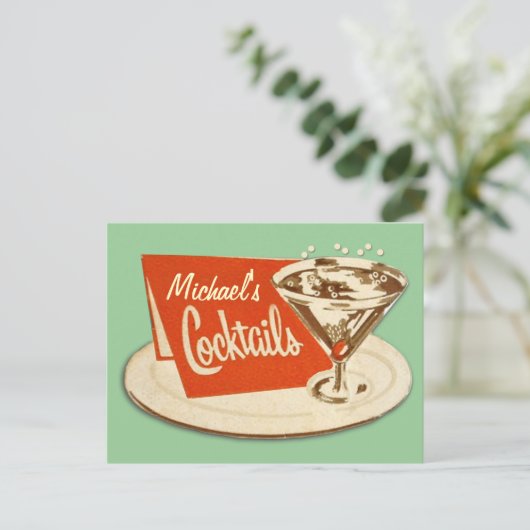  Briefkaart - Martini Glass Cocktails (Staand voorkant)