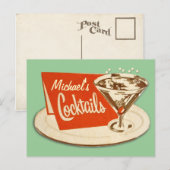  Briefkaart - Martini Glass Cocktails (Voorkant / Achterkant)
