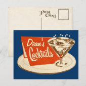  Briefkaart - Martini Glass Cocktails (Voorkant / Achterkant)