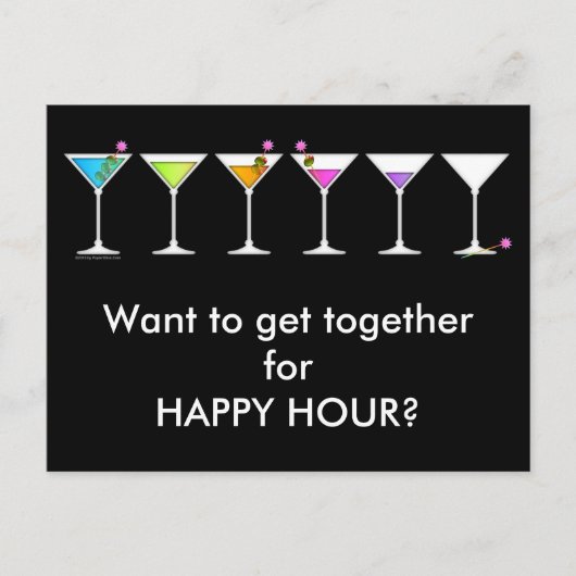 Briefkaart - Martinis Going, Going, GONE (Voorkant)