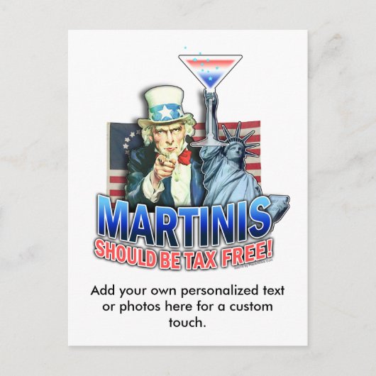 Briefkaart - Martinis moet belastingvrij zijn (Voorkant)
