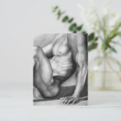 Briefkaart Masculine Art Male-nude Bodybuilder Mod (Staand voorkant)