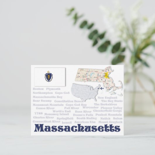 Briefkaart "Massachusetts" (Staand voorkant)