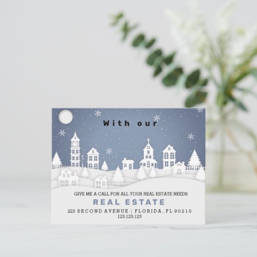 Briefkaart MATCHMAKER REAL ESTATE Announding (Staand voorkant)