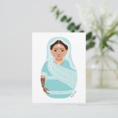 Briefkaart Matryoshka (Aqua) (Staand voorkant)