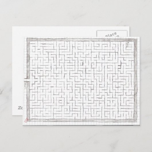 Briefkaart Maze 1 (Voorkant / Achterkant)
