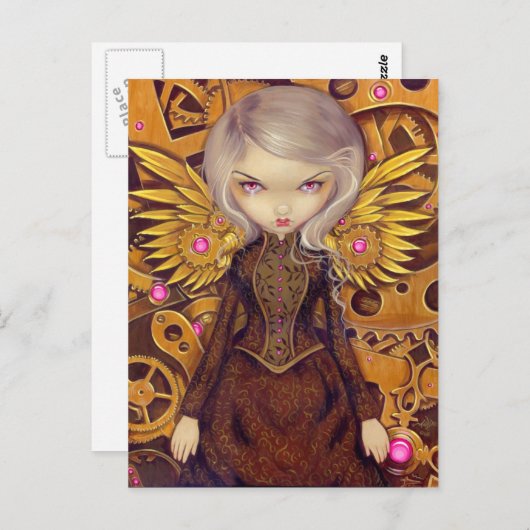 briefkaart "Mechanical Angel II" (Voorkant / Achterkant)