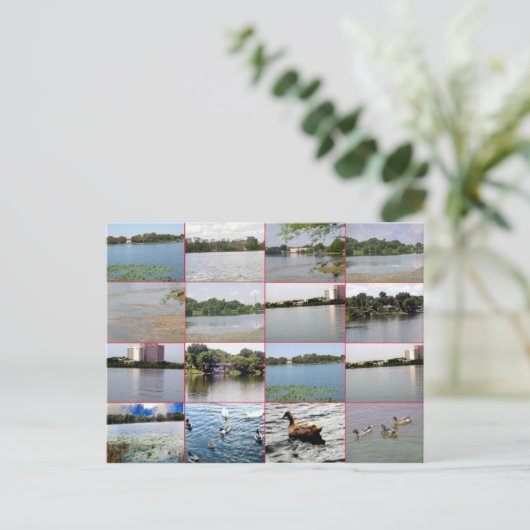 Briefkaart meer collage (Staand voorkant)