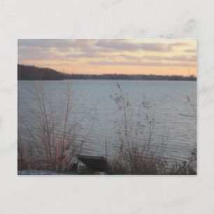 Briefkaart meer Shore Sunset