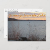 Briefkaart meer Shore Sunset "Groetings from Lake" (Voorkant / Achterkant)