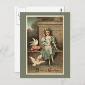 Briefkaart meisje en honden Birthday Greeting (Voorkant / Achterkant)