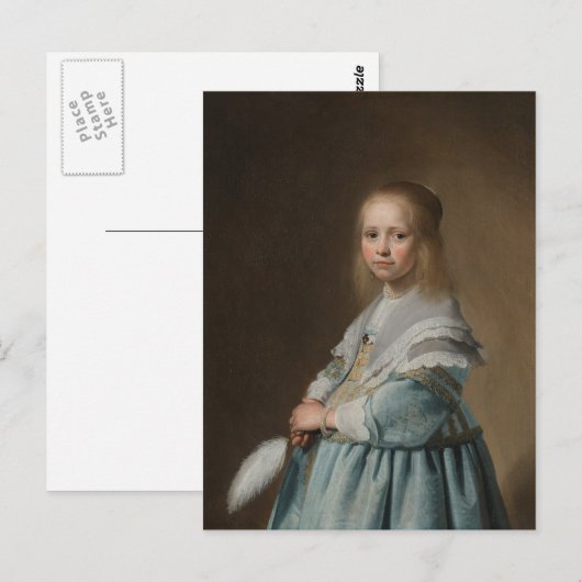 Briefkaart meisje in blue verspronck (Voorkant / Achterkant)