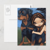 briefkaart "Melk met een rottweiler" (Voorkant / Achterkant)