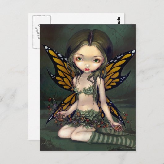 briefkaart "Melk met gedroogde bloemen" (Voorkant / Achterkant)